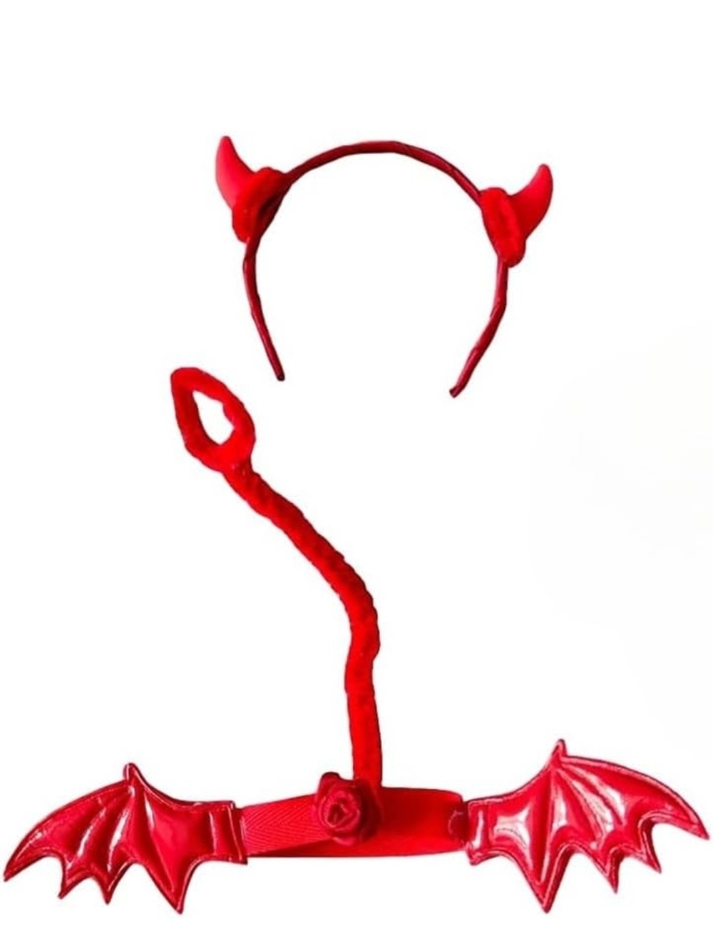 Labubu Red Devil Horns Headband & Tail Costume Set-NWT!